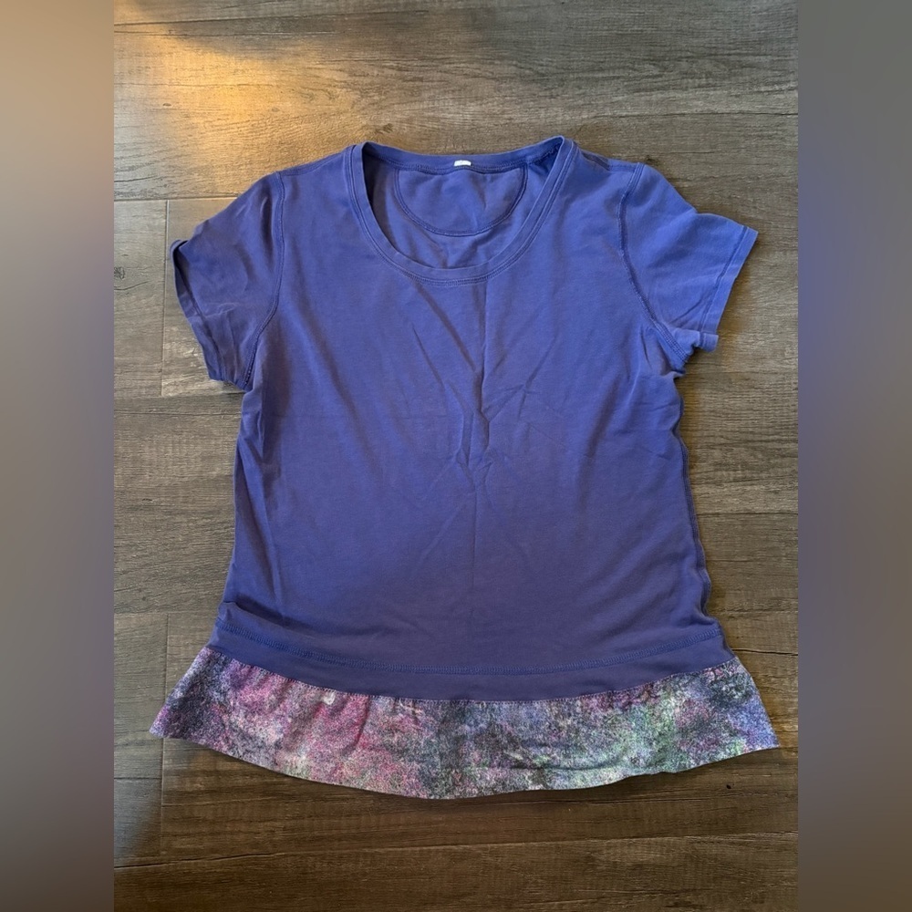 Lululemon Purple Women's Top with Multicolor Hem